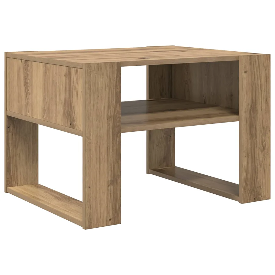 Table basse Chêne artisanal 66 x 53 x 45 cm Bois d'ingénierie - 2