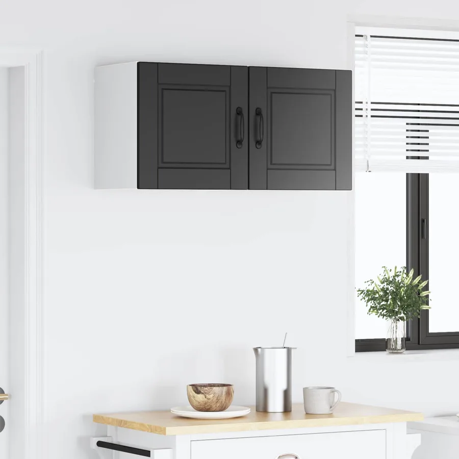 Meuble mural PORTO 2 pcs Noir 40 x 31 x 40 cm Bois d'ingénierie - 4