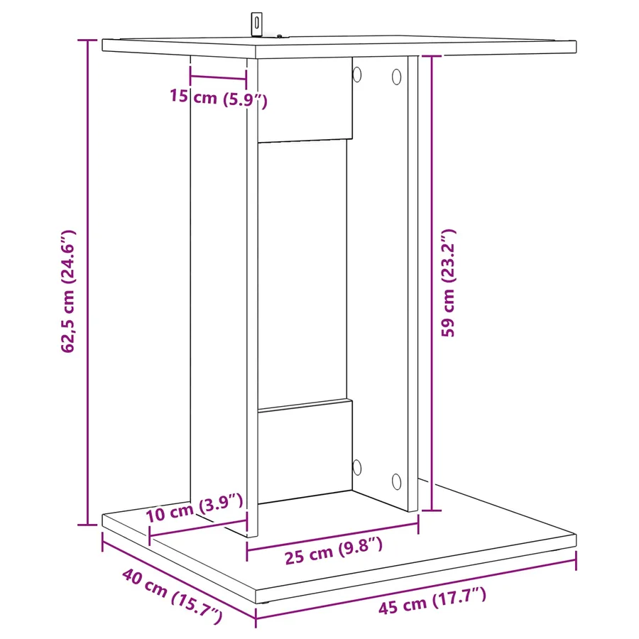 Table d'appoint Chêne Sonoma 45 x 40 x 62,5 cm - 12