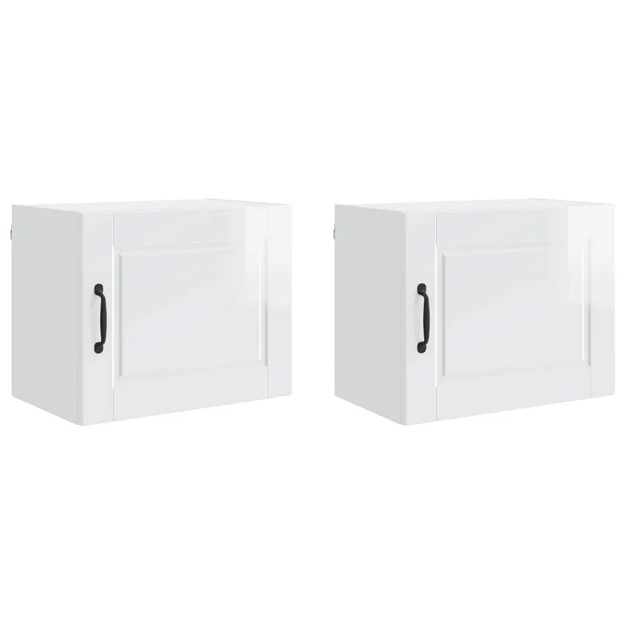 Meuble mural PORTO 2 pcs Blanc brillant 50 x 31 x 40 cm - 2