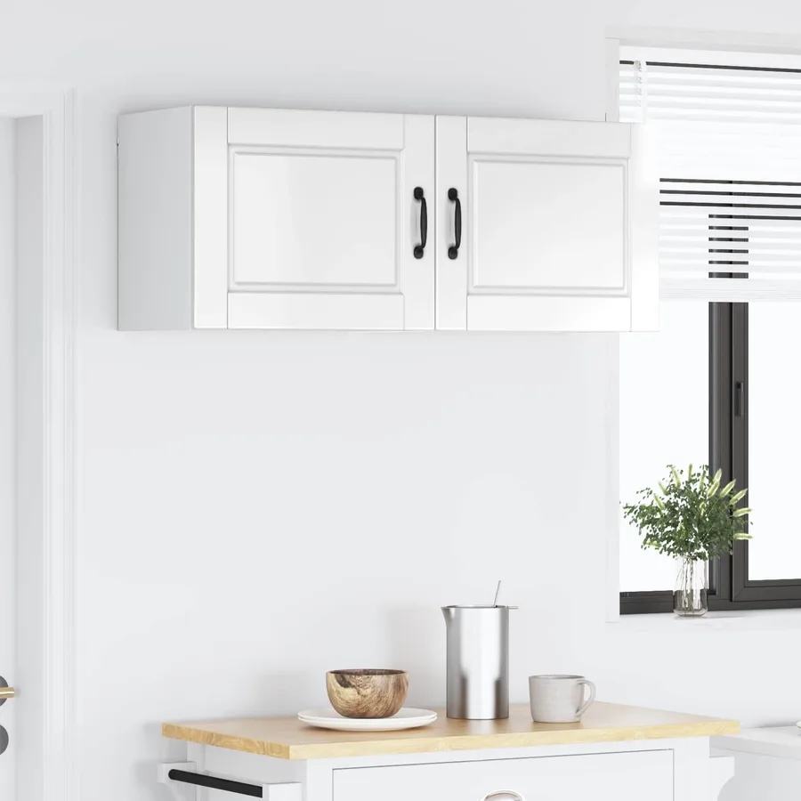 Meuble mural PORTO 2 pcs Blanc brillant 50 x 31 x 40 cm - 4