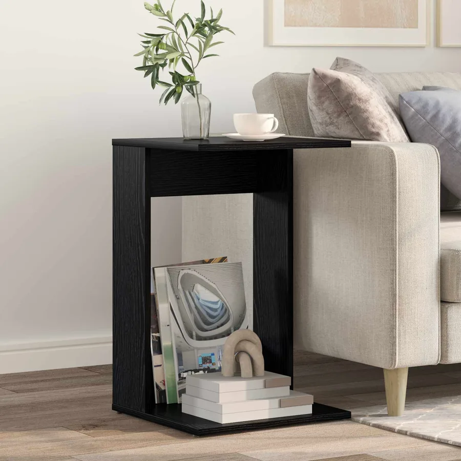 Table d'appoint Chêne noir 40 x 38 x 62,5 cm Bois d'ingénierie