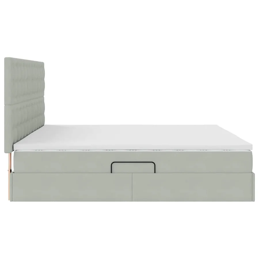 Lit de rangement LED avec matelas Gris clair 200 x 200 cm - 11