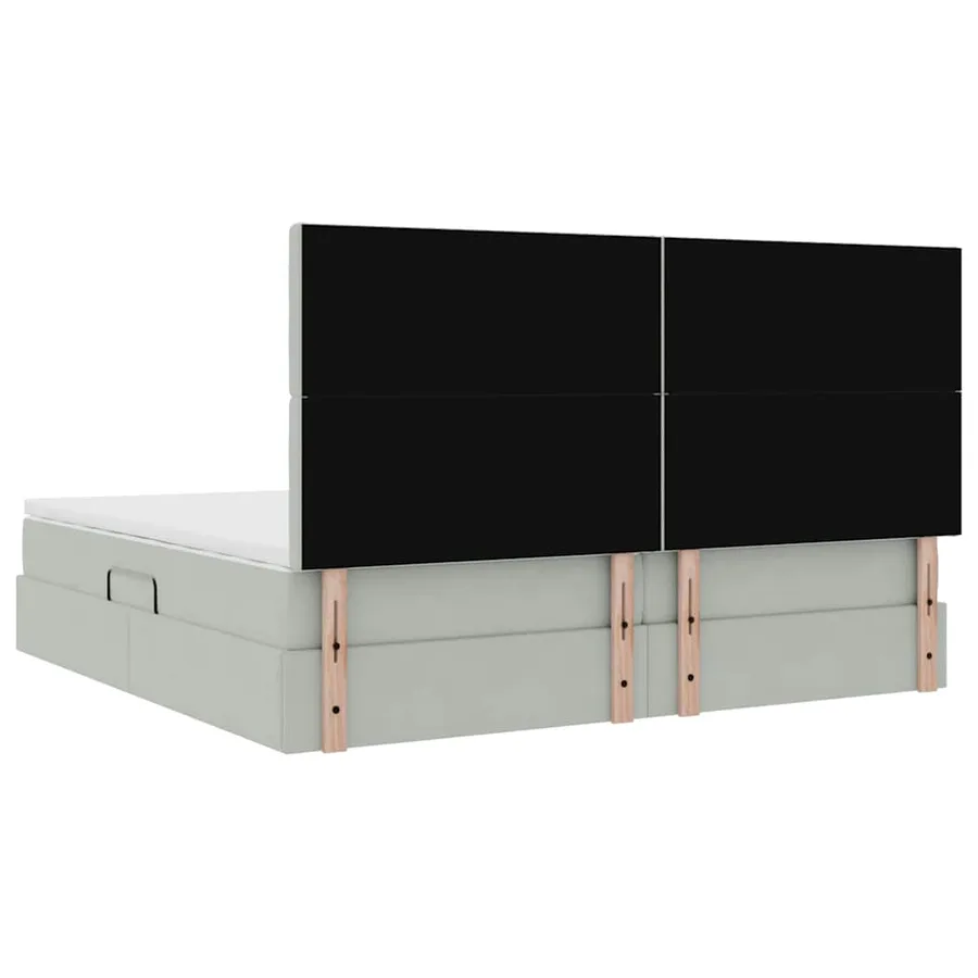 Lit de rangement LED avec matelas Gris clair 200 x 200 cm - 12