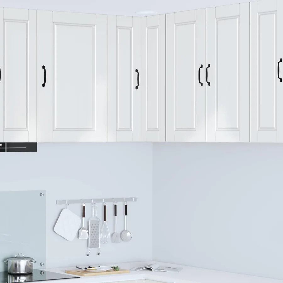 Cabinet d'angle mural PORTO Blanc brillant 57 x 57 x 80 cm