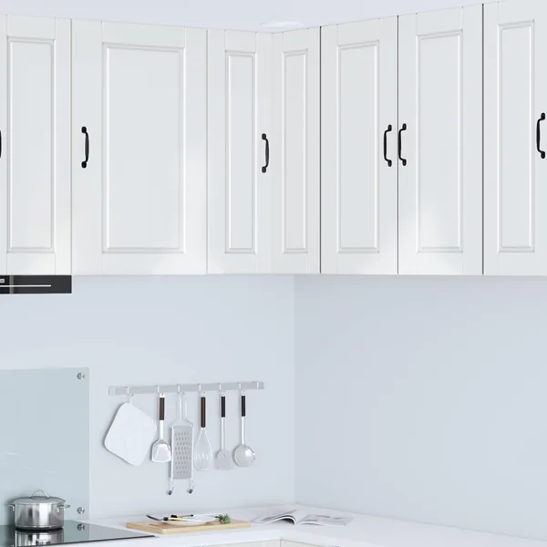 Cabinet d'angle mural PORTO Blanc brillant 57 x 57 x 80 cm
