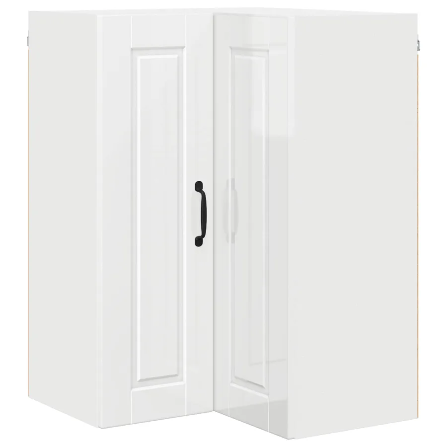 Cabinet d'angle mural PORTO Blanc brillant 57 x 57 x 80 cm - 2
