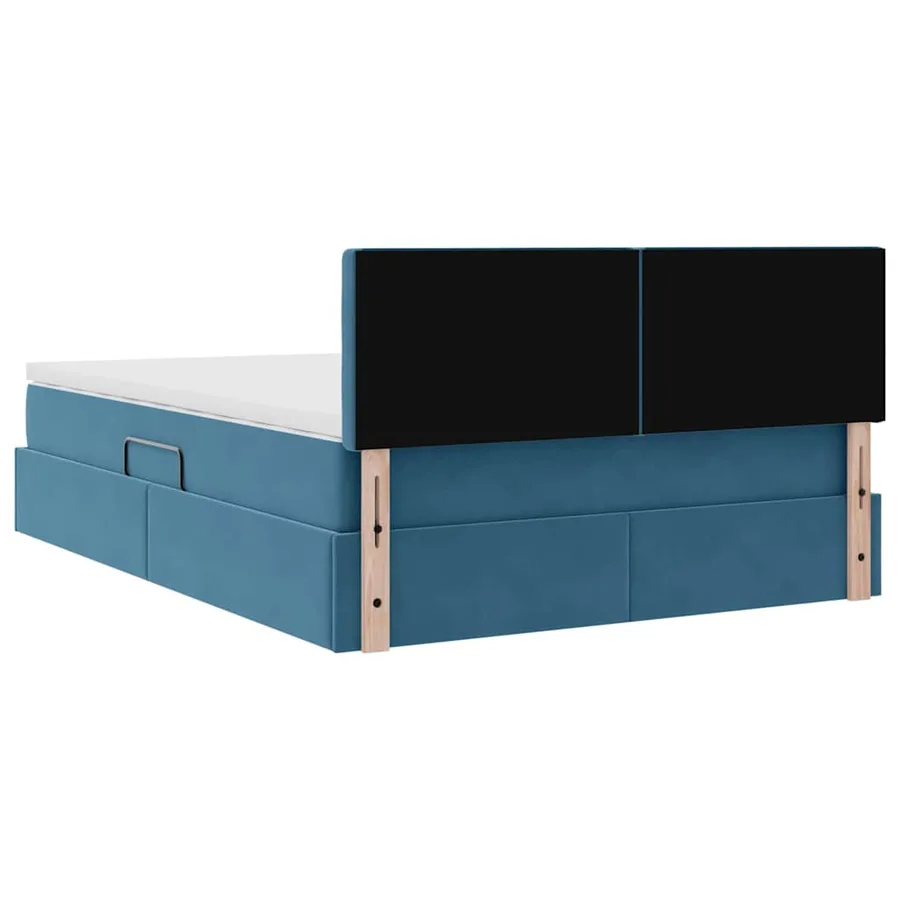 Lit de rangement LED avec matelas Bleu foncé 140 x 190 cm - 12