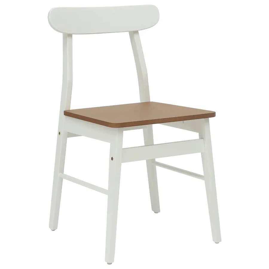 Chaise de salle à manger 2 pcs Blanc et Naturel - 4