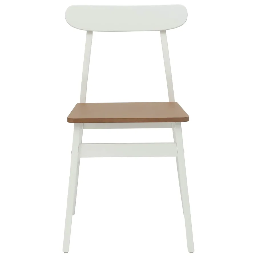 Chaise de salle à manger 2 pcs Blanc et Naturel - 5