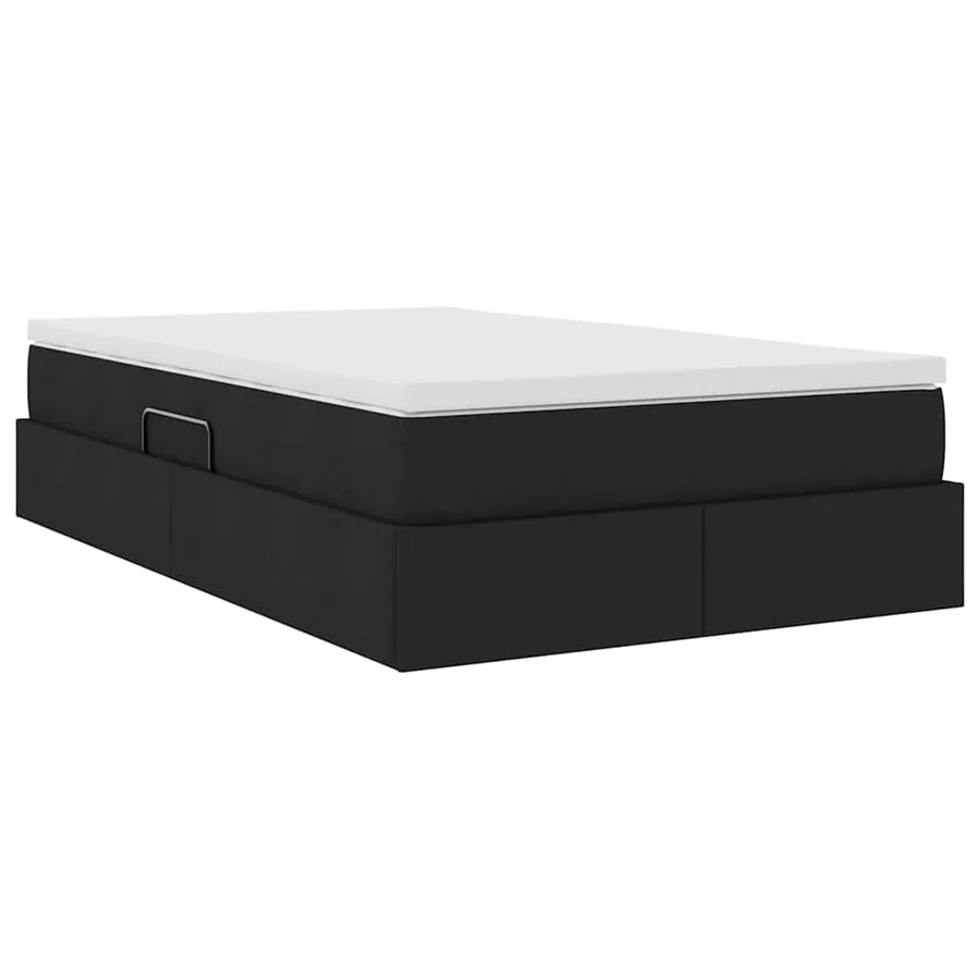 Lit avec rangement et matelas Noir 120 x 200 cm Polyester - 10