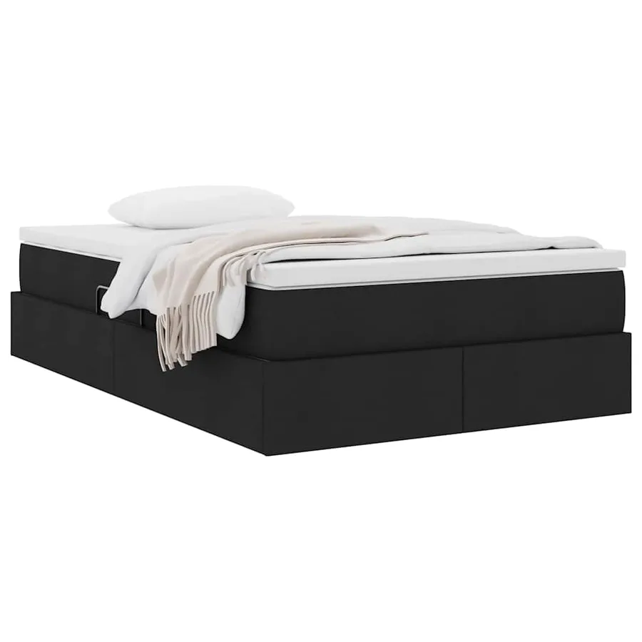 Lit avec rangement et matelas Noir 120 x 200 cm Polyester - 3