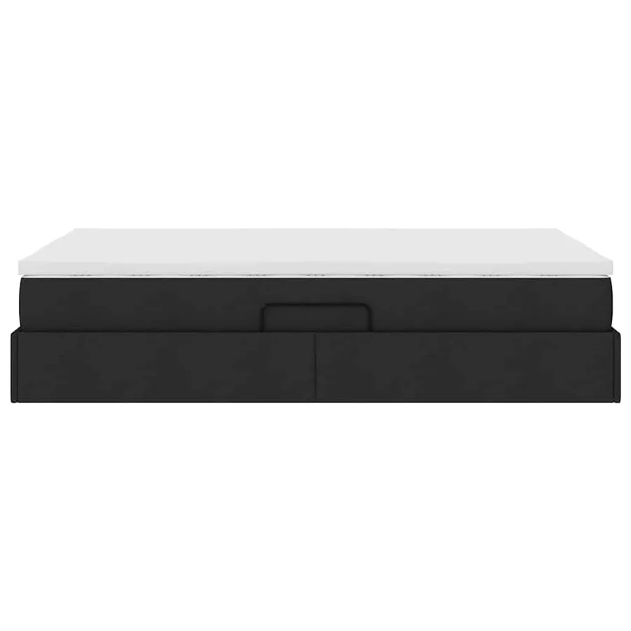 Lit avec rangement et matelas Noir 120 x 200 cm Polyester - 9