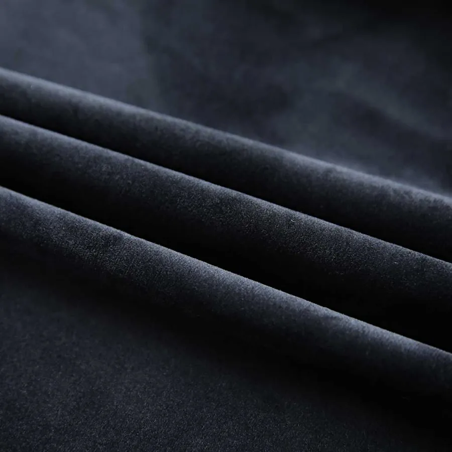 Rideaux occultants avec crochets 2 pcs Velours Noir 140x175 cm - 3