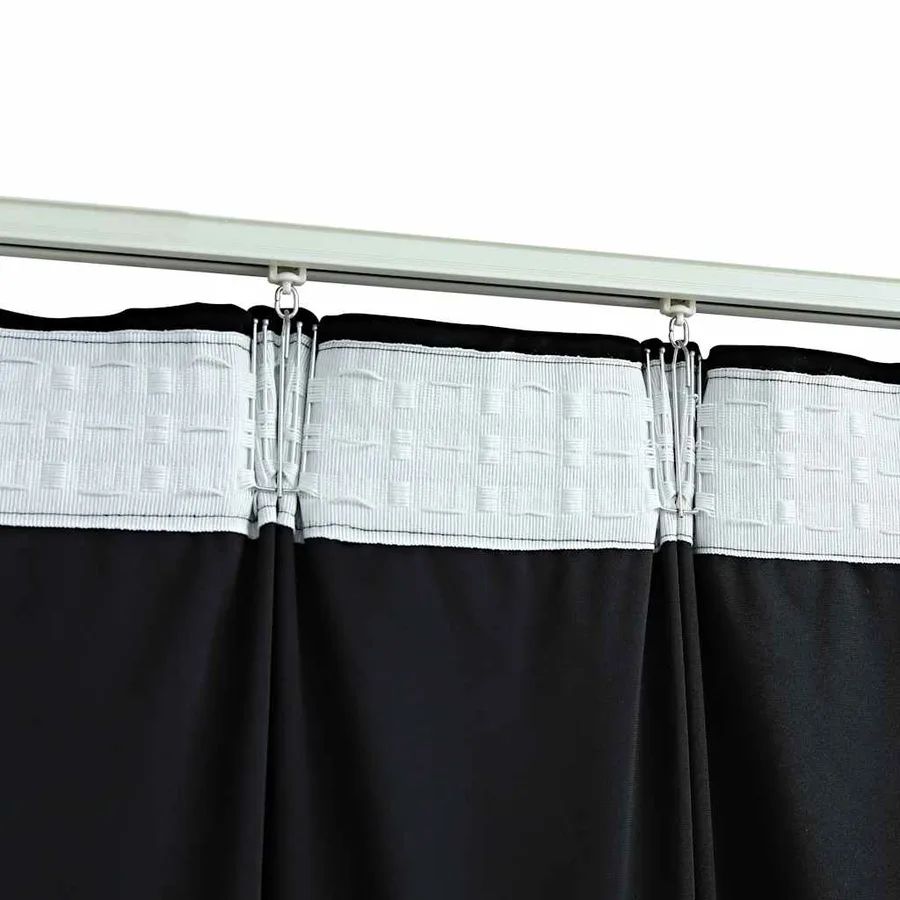 Rideaux occultants avec crochets 2 pcs Velours Noir 140x175 cm - 4