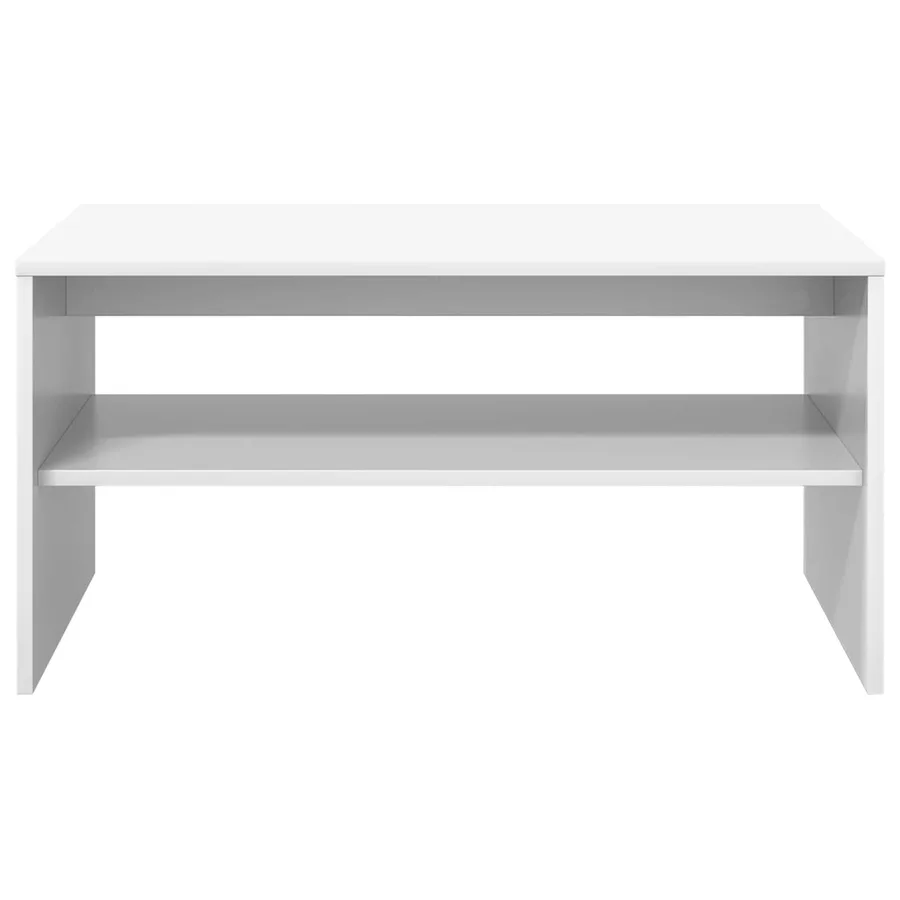 Table basse Blanc 80 x 50 x 40 cm Bois d'ingénierie - 5