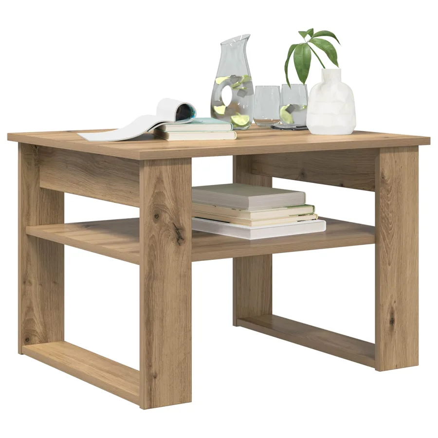 Table basse Chêne artisanal 64 x 54 x 44 cm Bois d'ingénierie - 3