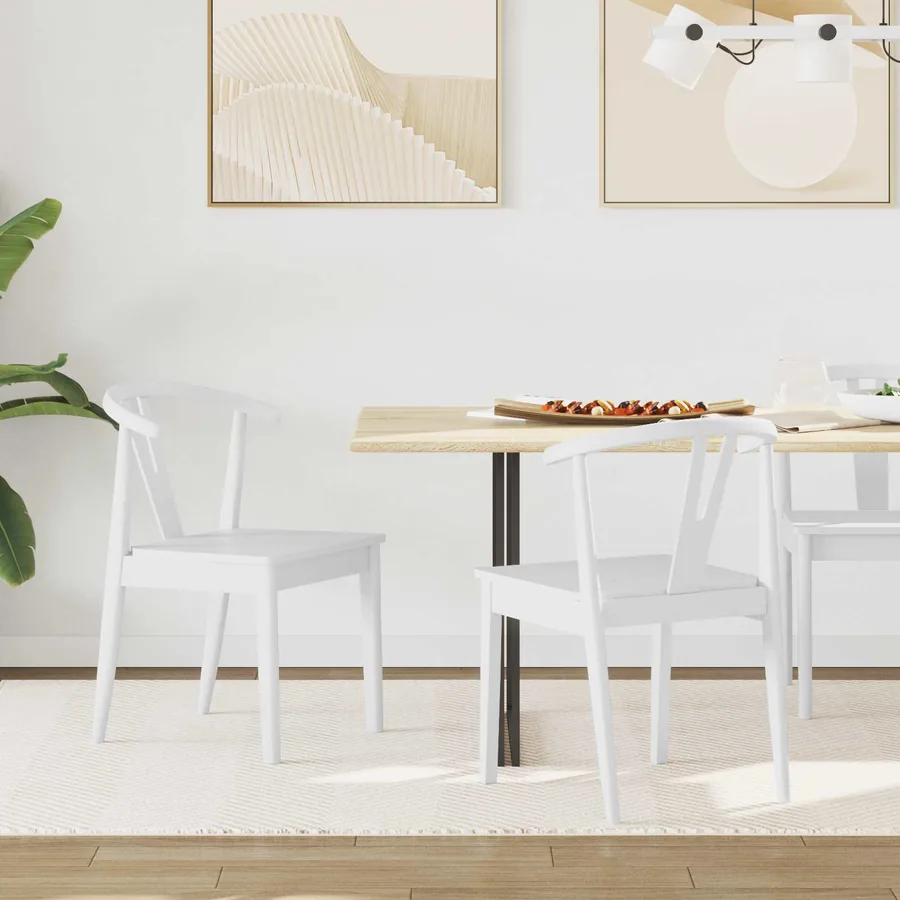 Chaise de salle à manger 2 pcs Blanc et Blanc