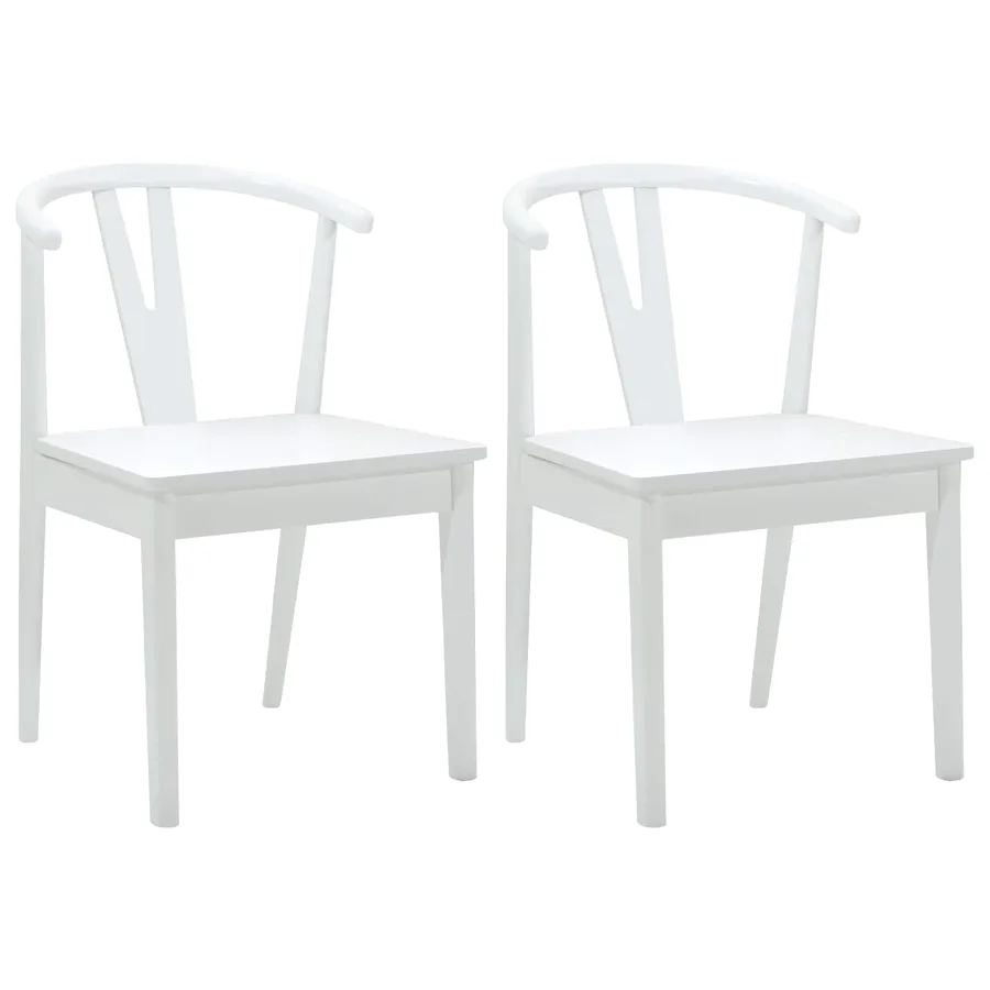 Chaise de salle à manger 2 pcs Blanc et Blanc - 2