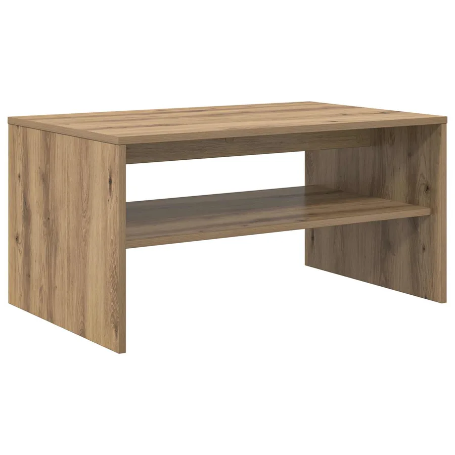 Table basse Chêne artisanal 80 x 50 x 40 cm Bois d'ingénierie - 2