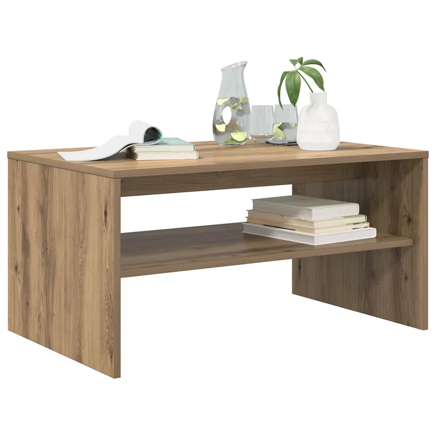Table basse Chêne artisanal 80 x 50 x 40 cm Bois d'ingénierie - 3