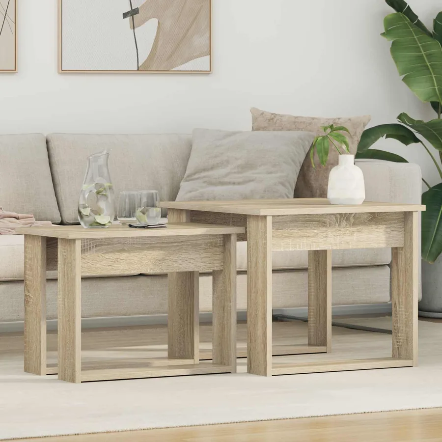 Ensemble de tables basses 2 pcs Chêne Sonoma Bois d'ingénierie