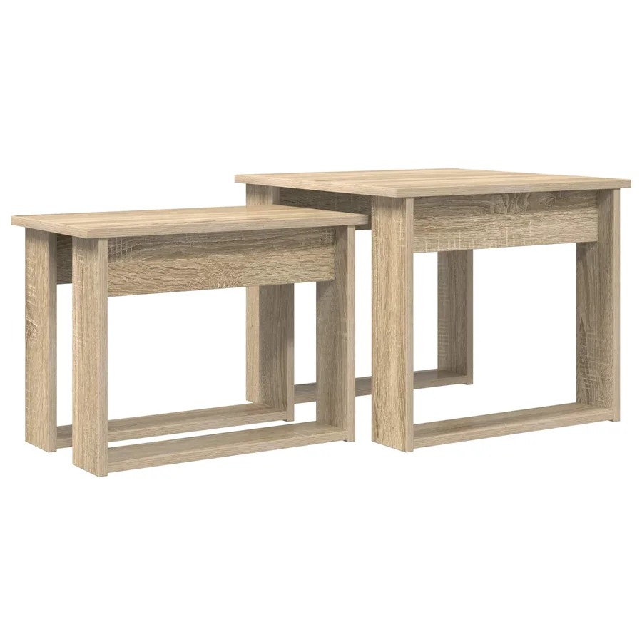 Ensemble de tables basses 2 pcs Chêne Sonoma Bois d'ingénierie - 2