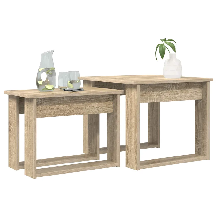 Ensemble de tables basses 2 pcs Chêne Sonoma Bois d'ingénierie - 3