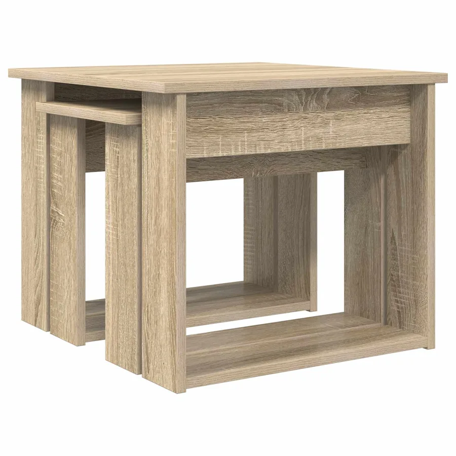 Ensemble de tables basses 2 pcs Chêne Sonoma Bois d'ingénierie - 5