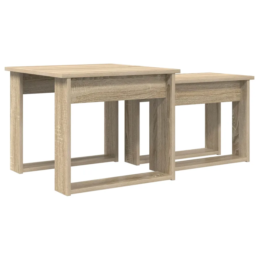 Ensemble de tables basses 2 pcs Chêne Sonoma Bois d'ingénierie - 8