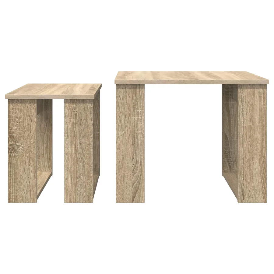 Ensemble de tables basses 2 pcs Chêne Sonoma Bois d'ingénierie - 9