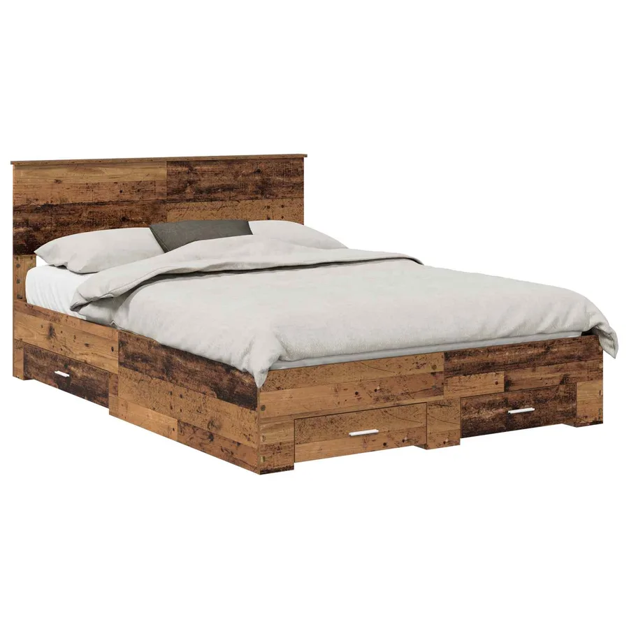 Cadre de lit Bois ancien 135 x 190 cm Bois d'ingénierie - 2
