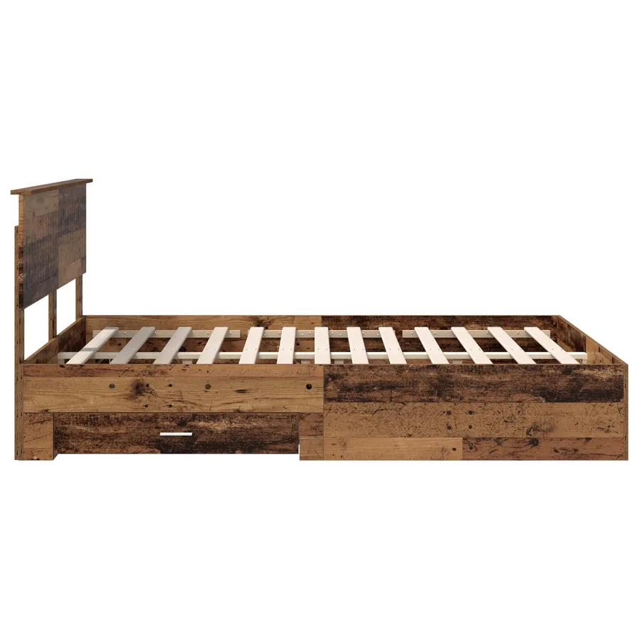 Cadre de lit Bois ancien 135 x 190 cm Bois d'ingénierie - 9