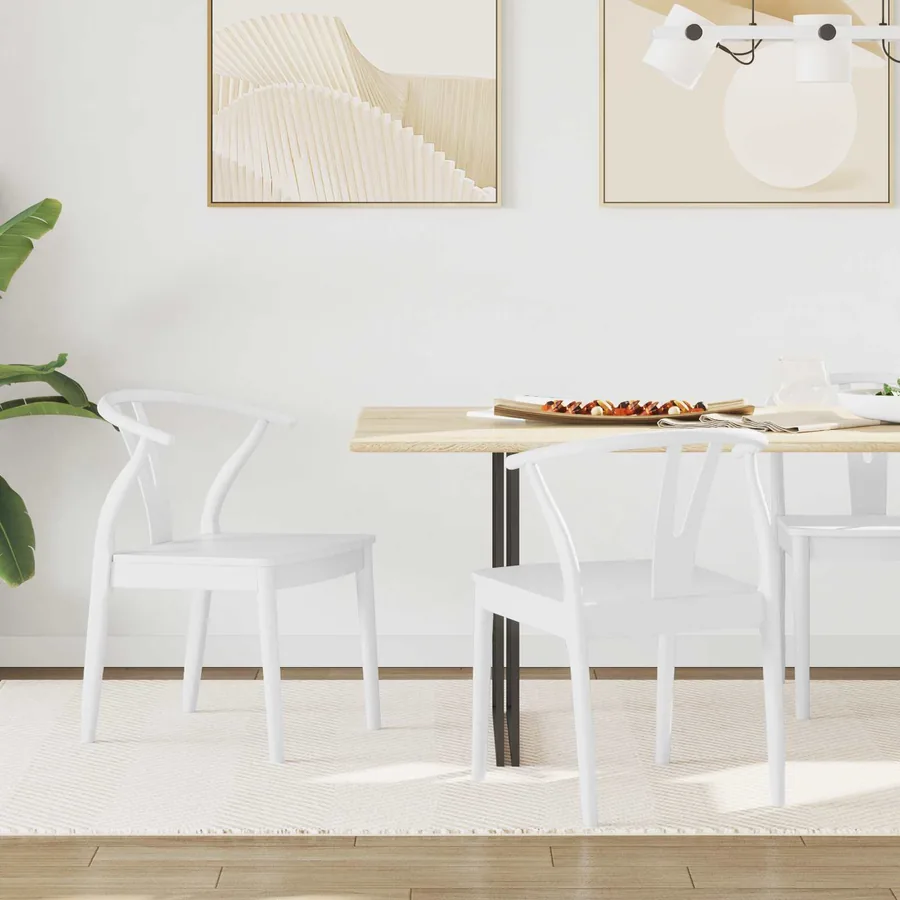 Chaise de salle à manger 2 pcs Blanc et Blanc