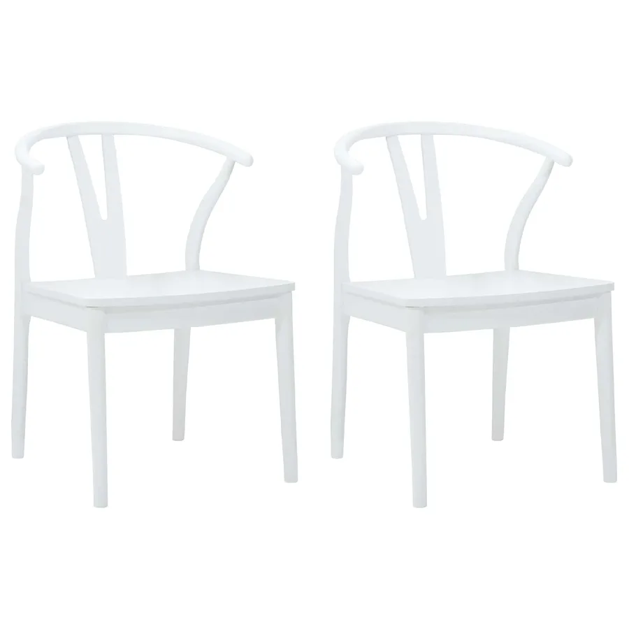 Chaise de salle à manger 2 pcs Blanc et Blanc - 2