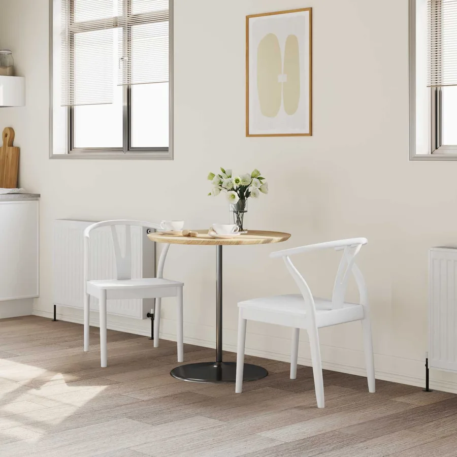 Chaise de salle à manger 2 pcs Blanc et Blanc - 3
