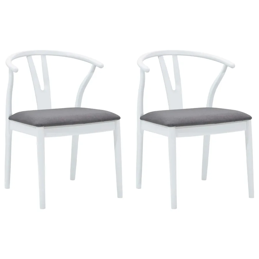 Chaise de salle à manger 2 pcs Blanc et Gris - 2
