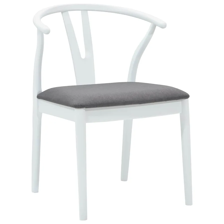 Chaise de salle à manger 2 pcs Blanc et Gris - 4