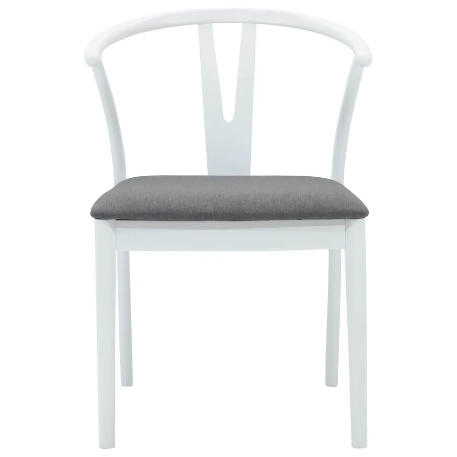 Chaise de salle à manger 2 pcs Blanc et Gris - 5
