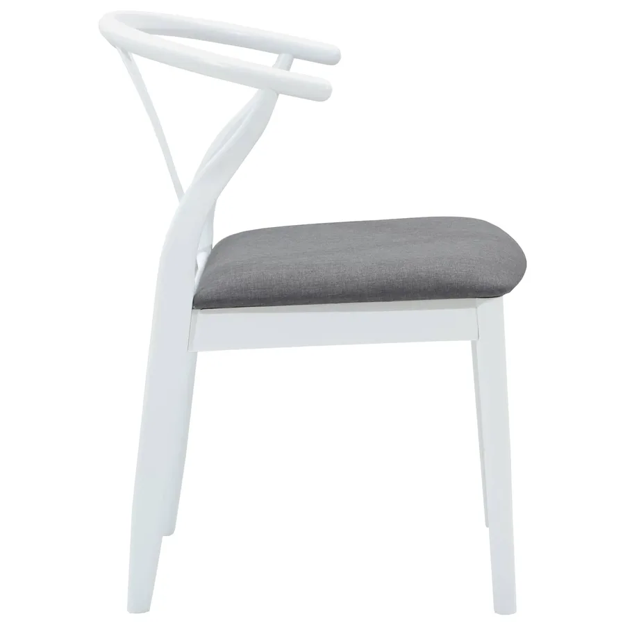 Chaise de salle à manger 2 pcs Blanc et Gris - 6