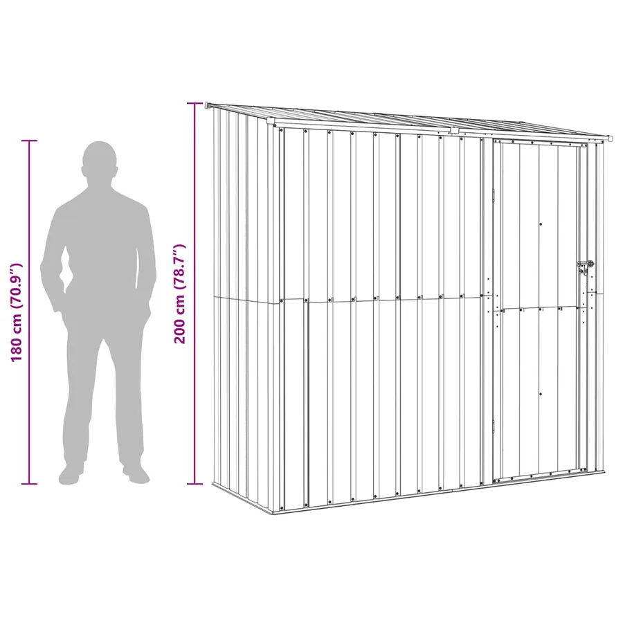 Cabanons de jardin Anthracite 203 x 85,5 x 200 cm Métал - 12