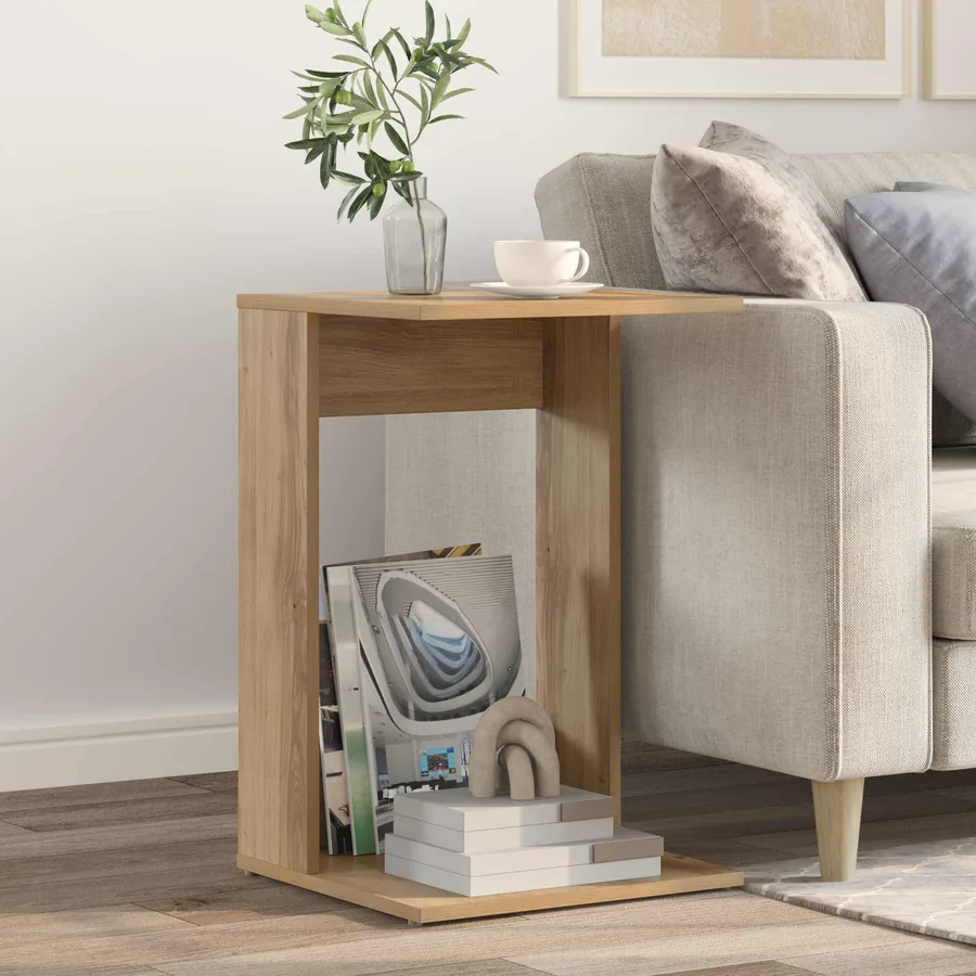 Table d'appoint Chêne artisanal 40 x 38 x 62,5 cm
