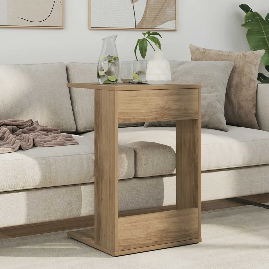 Table d'appoint Chêne artisanal 40 x 38 x 62,5 cm - 4