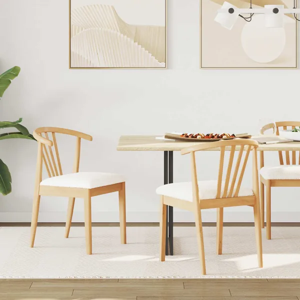 Chaise de salle à manger 2 pcs Naturel et Blanc