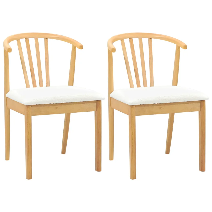 Chaise de salle à manger 2 pcs Naturel et Blanc - 2