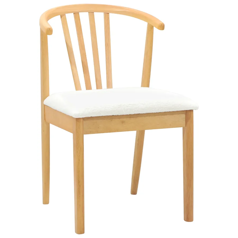 Chaise de salle à manger 2 pcs Naturel et Blanc - 4