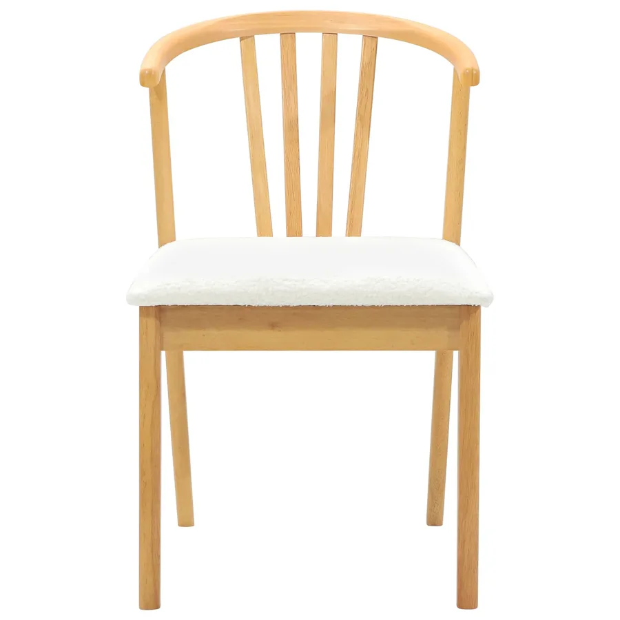 Chaise de salle à manger 2 pcs Naturel et Blanc - 5