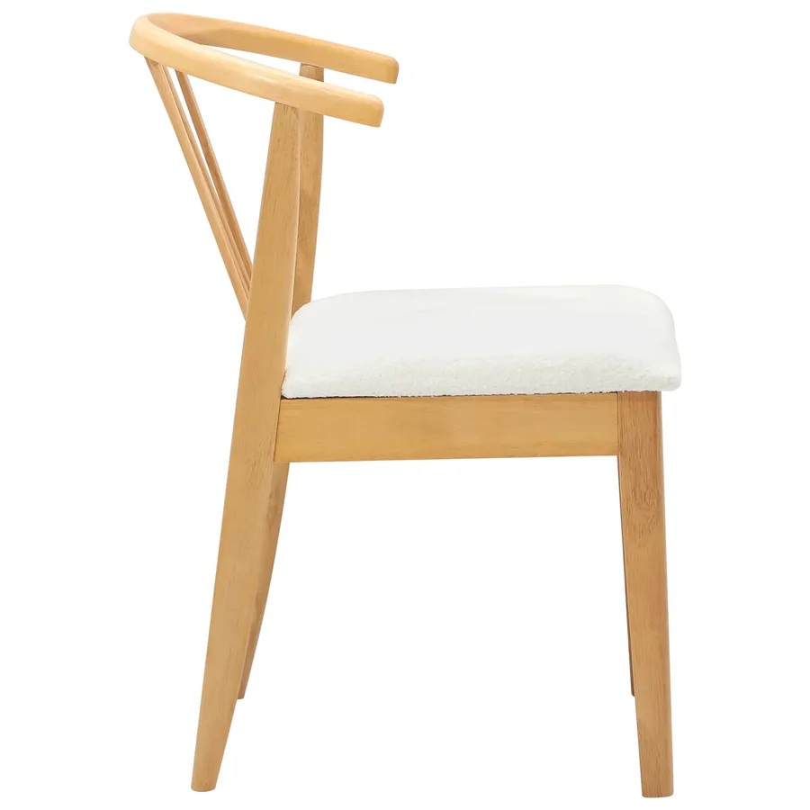 Chaise de salle à manger 2 pcs Naturel et Blanc - 6