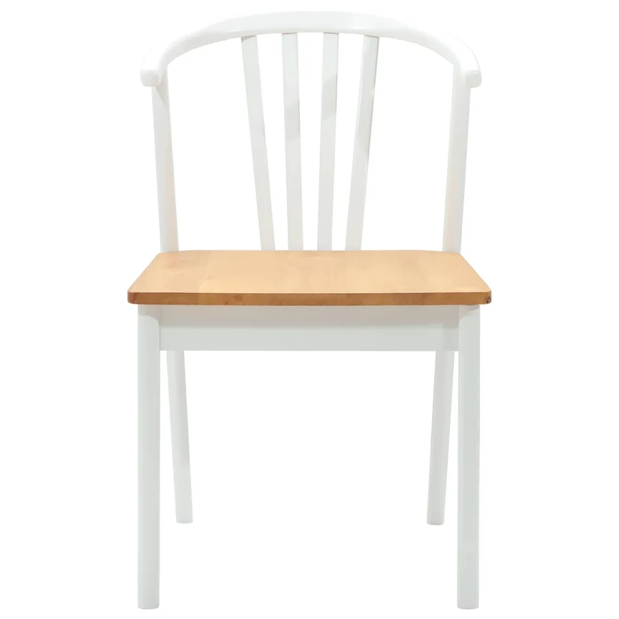 Chaise de salle à manger 2 pcs blanc et naturel - 5