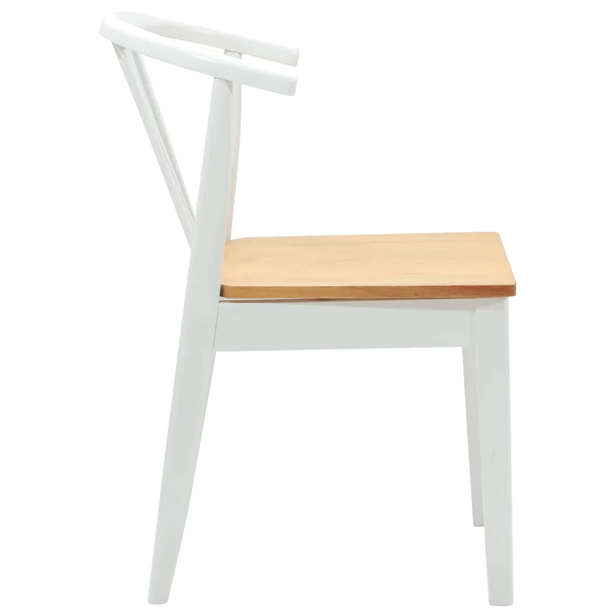 Chaise de salle à manger 2 pcs blanc et naturel - 6